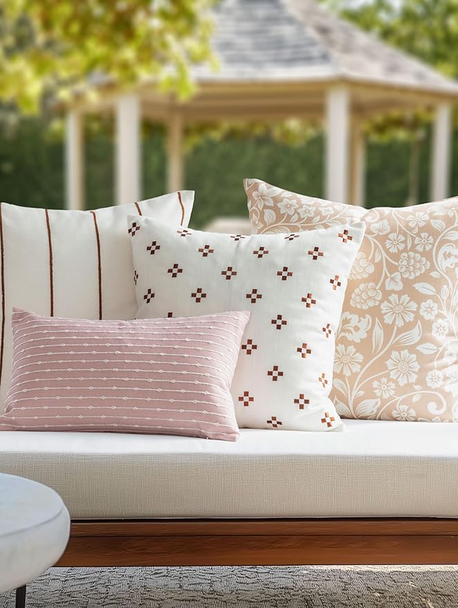 Crumbs Home Modern Farmhouse Fall Linen Indoor Outdoor Throw Pillow Cover Only