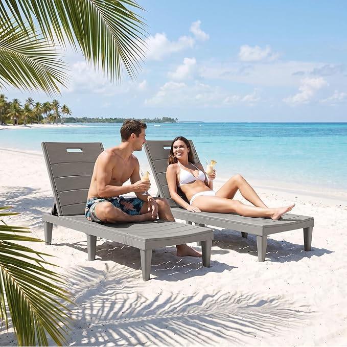 Greesum Outdoor Chaise Lounge Chairs Set of 4