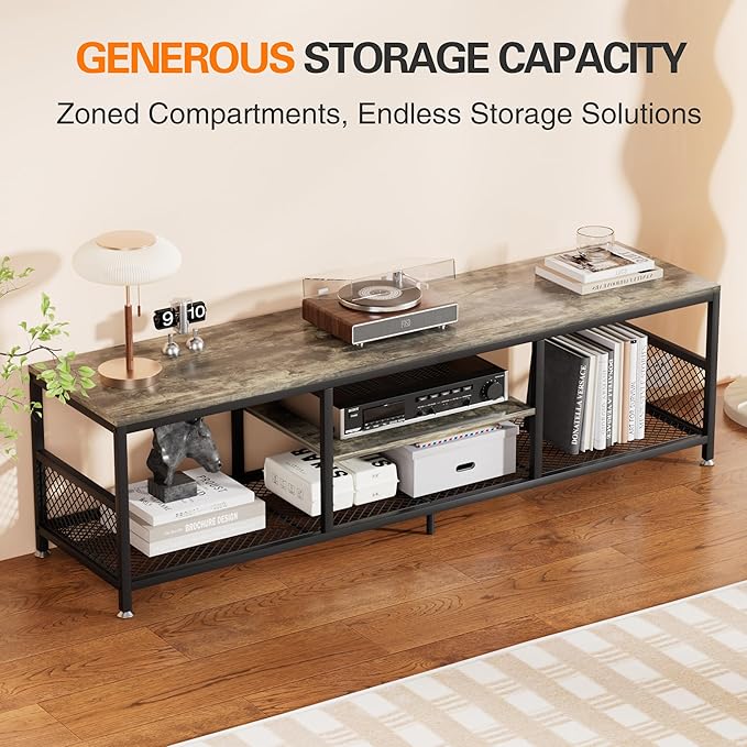 VECELO TV Stand with Power Outlets