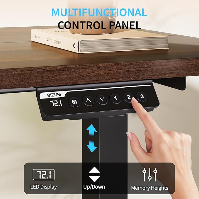 BIZUM Electric Standing Desk, 55x24 inches Height Adjustable Desk, Sit to Stand