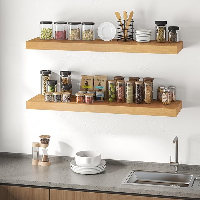 Dreamland 48" Floating Shelves for Wall, Wall-Mounted Shelves for Bedroom