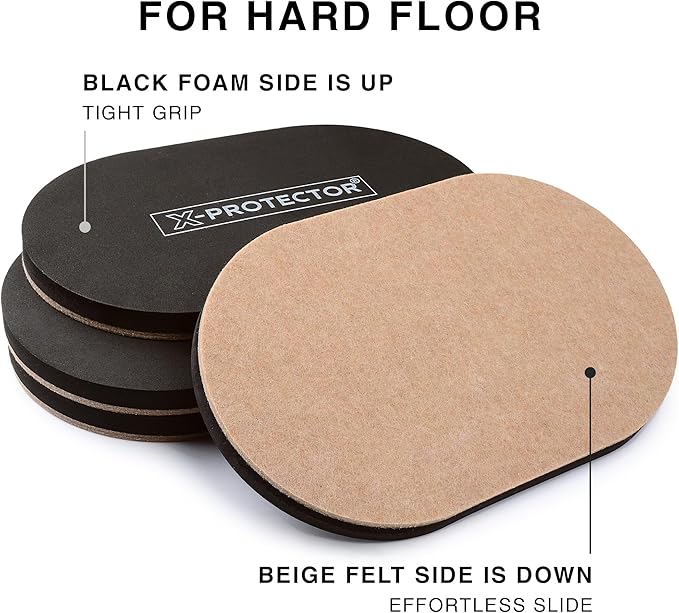 X-Protector Felt Furniture Sliders Hardwood Floors