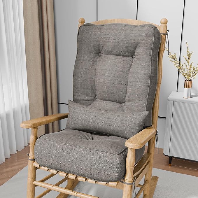 Rocking Chair Cushions with Pillow, Waterproof and Fade-Resistant Thicken