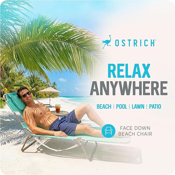 Ostrich the Original Chaise 72 x 22 Inch Lounge Portable Reclining Lounger