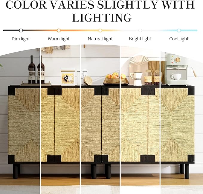31.5" Accent Storage Cabinets, Modern Boho Sideboard