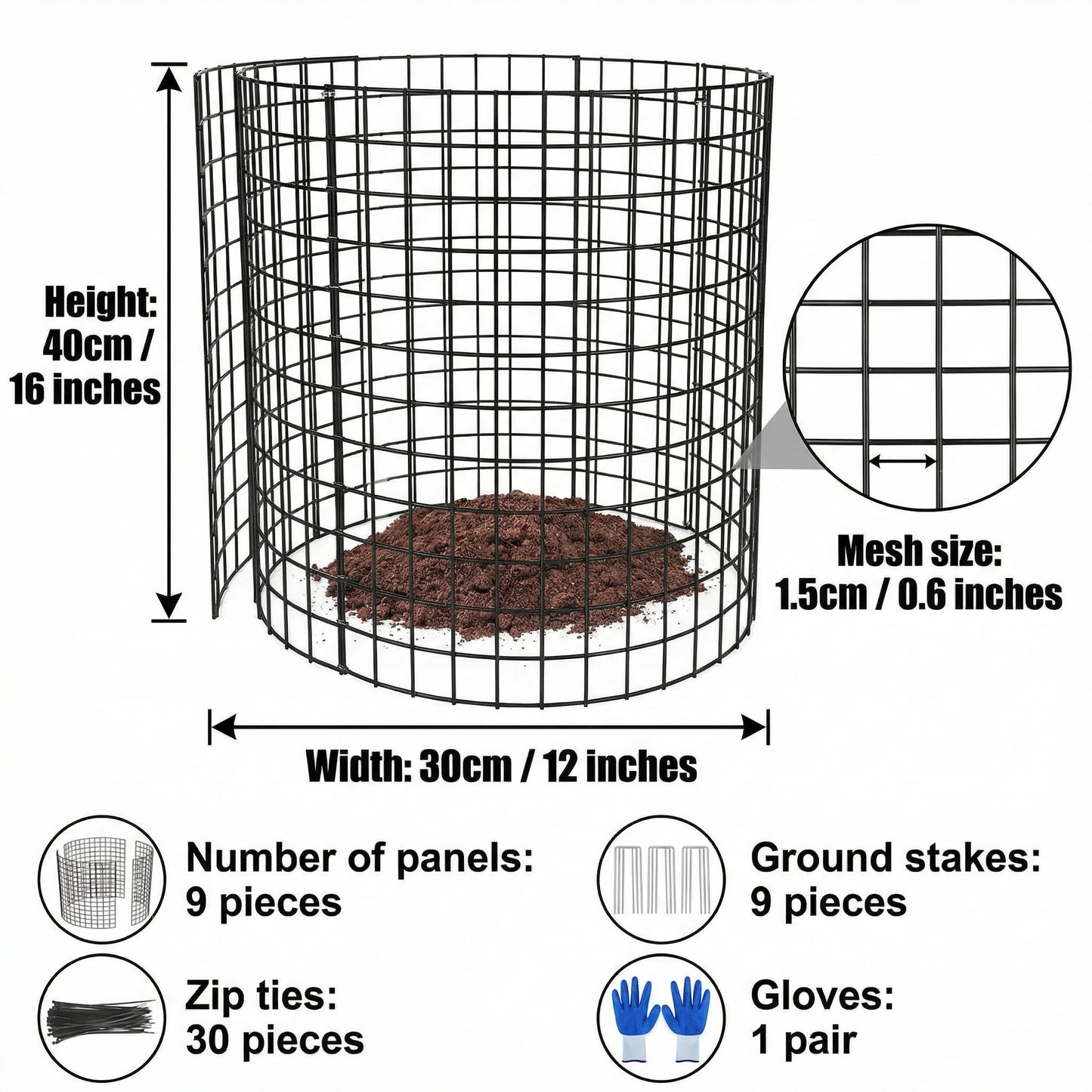3Pack Plant Protector from Animals, 9pcs Wire Plant Protectors Metal Mesh Plant Cages, 11.8 x 15.7 Inch Outdoor Plant Guards for Rabbits Chicken Squirrels and Garden Protection