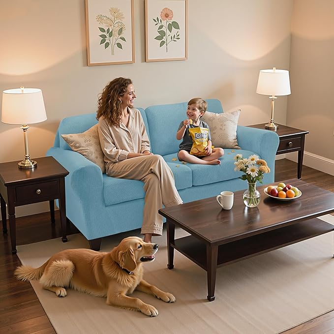 SUBRTEX 5 Pieces Stretch Sofa Slipcover Sets Couch Cover Sets Backrest Cushion