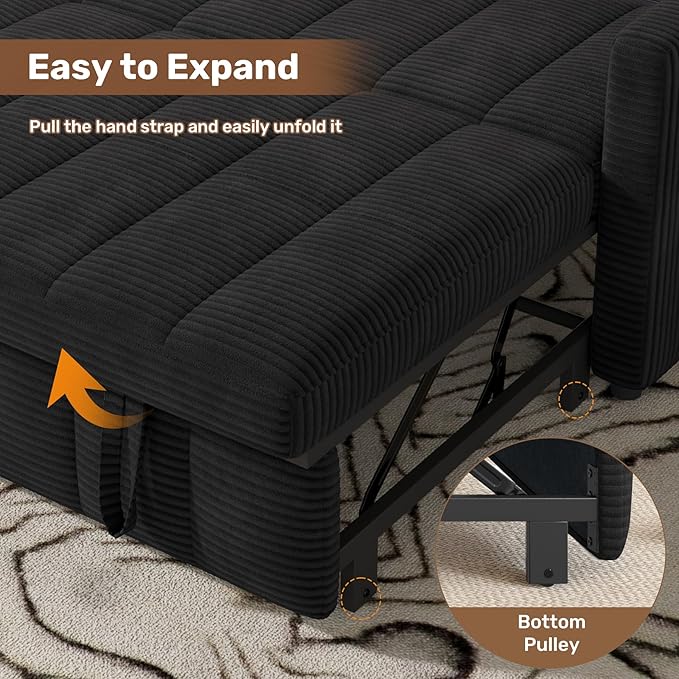Nebuaegis Sleeper Sofa Bed, 3-in-1 Convertible Pull Out Couch