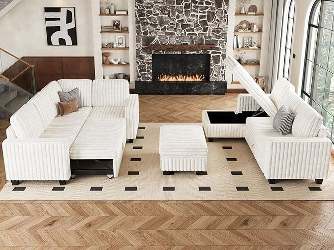 Belffin Corduroy Fabric Loveseat Module