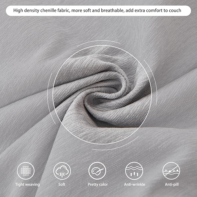 DREAMINGO Sofa Covers Washable Thick Chenille Couch Cover