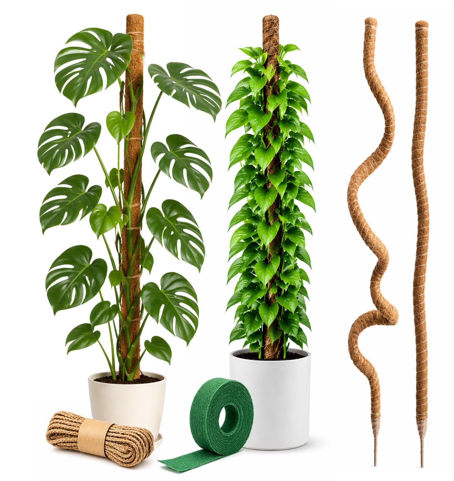 Craft911 Moss Pole Monstera Plant Support – 2 Pack 64” Bendable Moss Pole Monstera Plant Support, Plant Stakes for Indoor Plants, Tall Plant Sticks Support for Climbing Plants