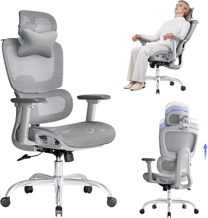 Ergonomic Office Chair with 3D Headrest, Computer Chair with Adjustable