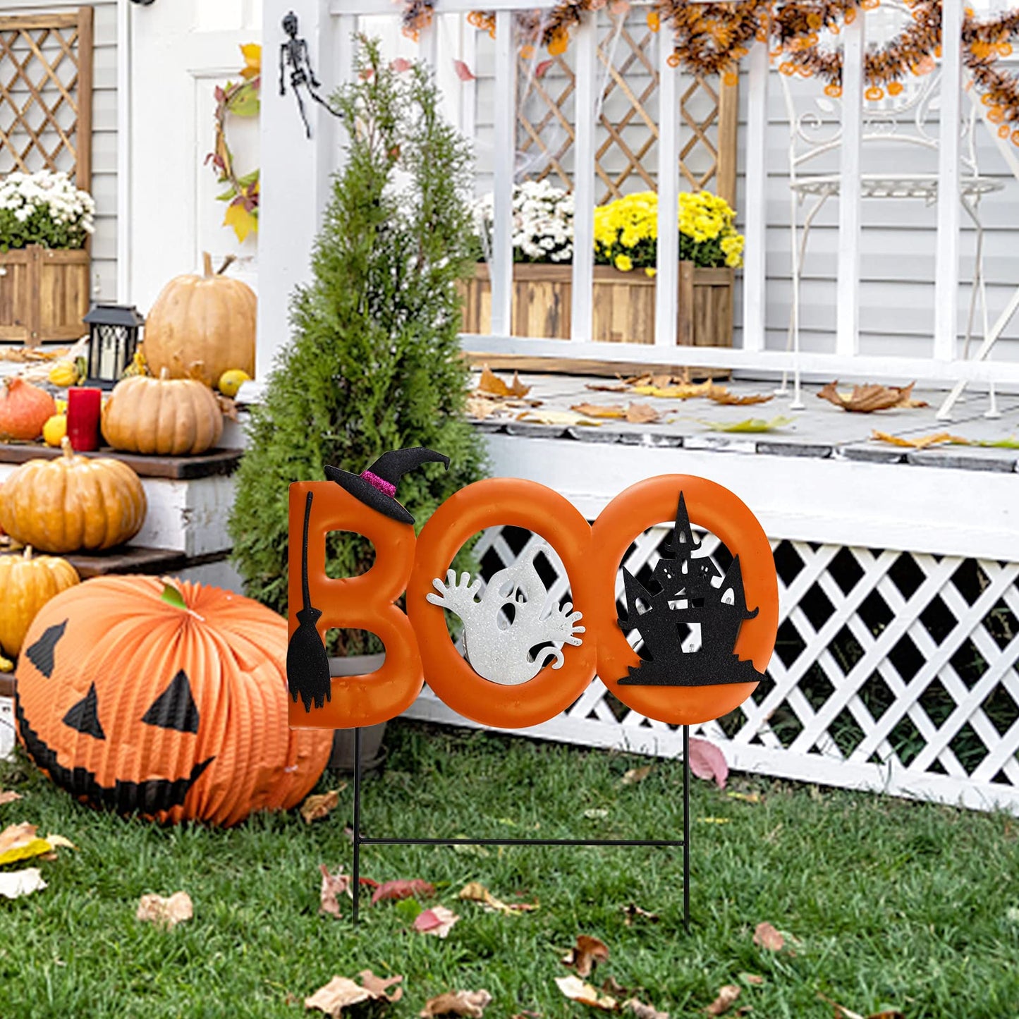 Sfozstra Halloween Outdoor Yard Signs, Boo Pumpkins Ghost Signs, Yard Lawn Decorations, Halloween Props, Halloween Decorations, Outdoor Lawn Decorations, Yard Decorations