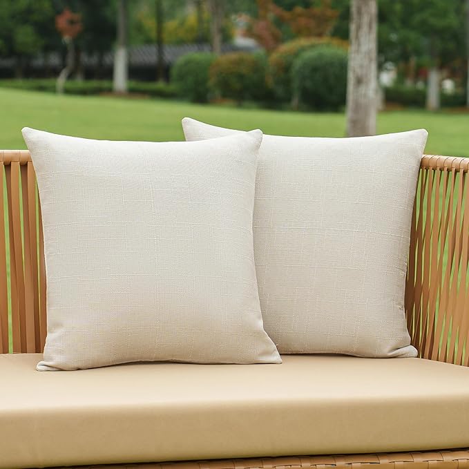NiNi ALL Pack of 2 Decorative Outdoor Waterproof Pillow Covers Square Garden