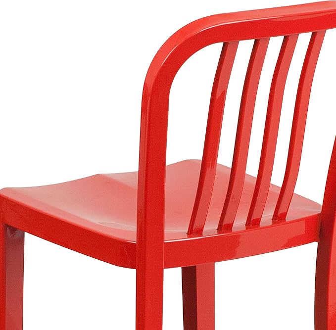Flash Furniture Gael Commercial Grade 2 Pack 24" High Red Metal Indoor-Outdoor