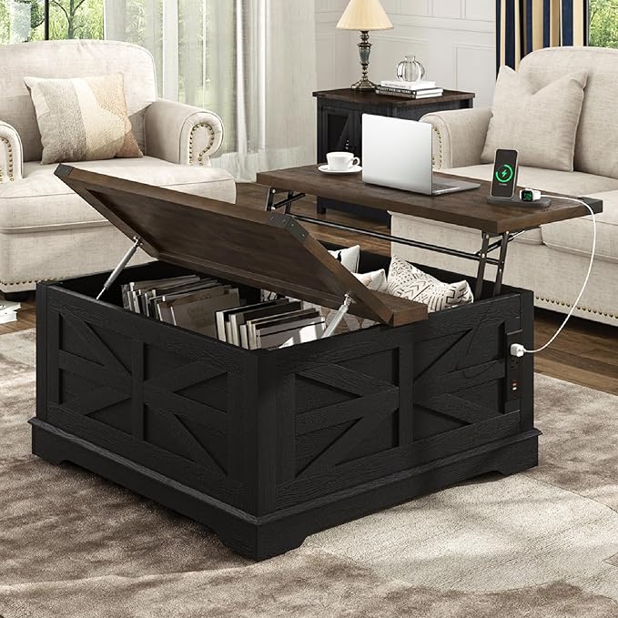 Hlivelood 36" Farmhouse Movable Lift Top Coffee Table