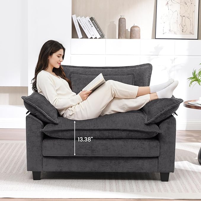 Oversized Accent Chair, Modern Upholstered Armchair Cloud Sofa Chair