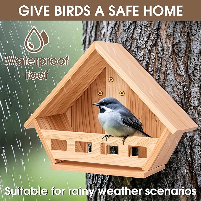 SWANGSA Cedar Mourning Dove Nesting Box, Birdhouses for Outdoor Doves and Other Small Birds