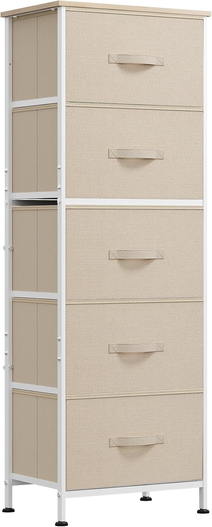 WLIVE Fabric Dresser, 5-Drawer Tall Dressers