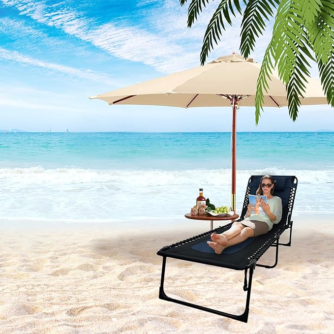 Oversized Padded Outdoor Folding Lounge Chair