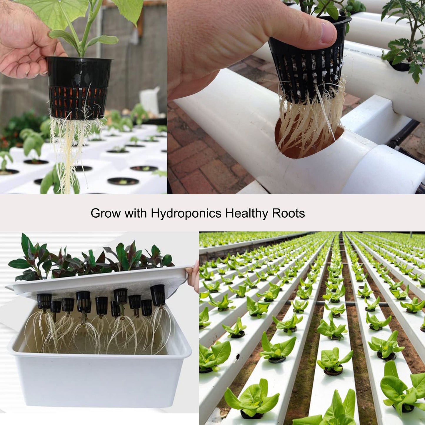 ORIMERC 4 inch Net Pots, 20 Pack Net Cups with 20 feet Self-Watering Rope&Plant Labels, for Hydroponic Aquaponics Kratky Orchid Vegetable Indoor Outdoor Growing Baskets Nursery Slotted Mesh BPA Free