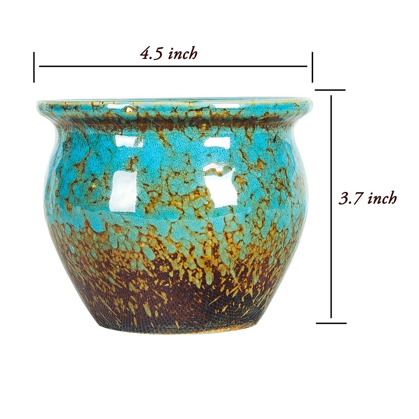 ARTKETTY Succulent Pots - 12 Inch Large Succulent Planters with Drainage Tray, Window Sill Planter, 4 Pack Small Plant Pots with Drainage Tray, 4.5 Inch Ceramic Pots for Indoor