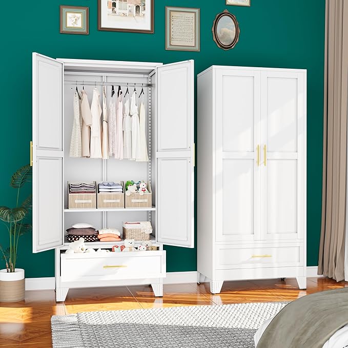 erosoei 71" H Metal Tall Armoire Wardrobe Closet
