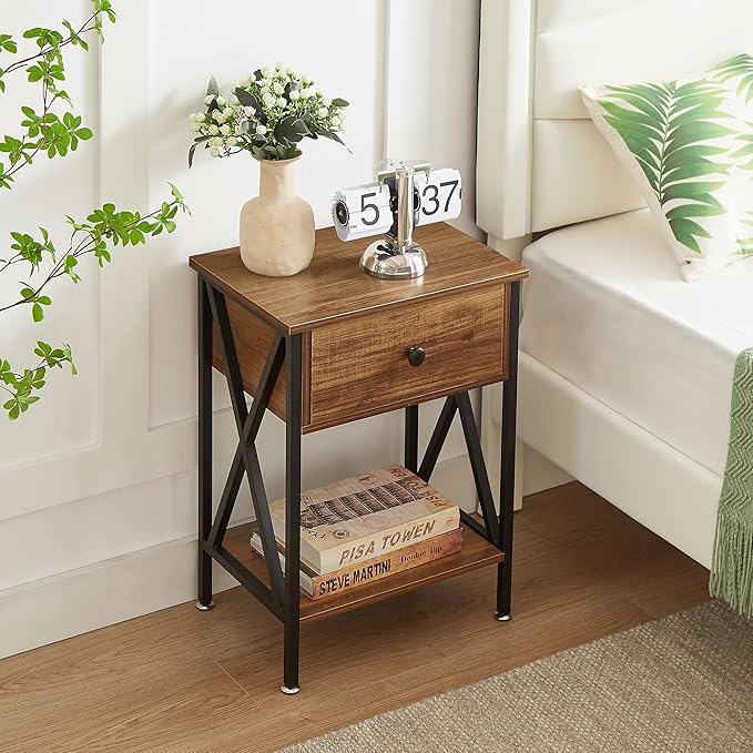 VECELO Nightstands Set of 2, Modern Bedside End Tables, Night Stands