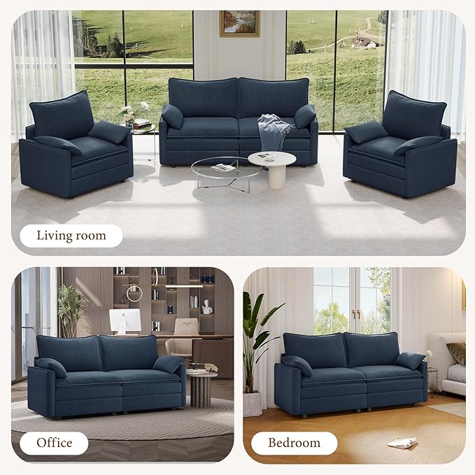 Vesgantti 74" Loveseat Sofa for Living Room, Comfy Cloud Couch Deep Seat