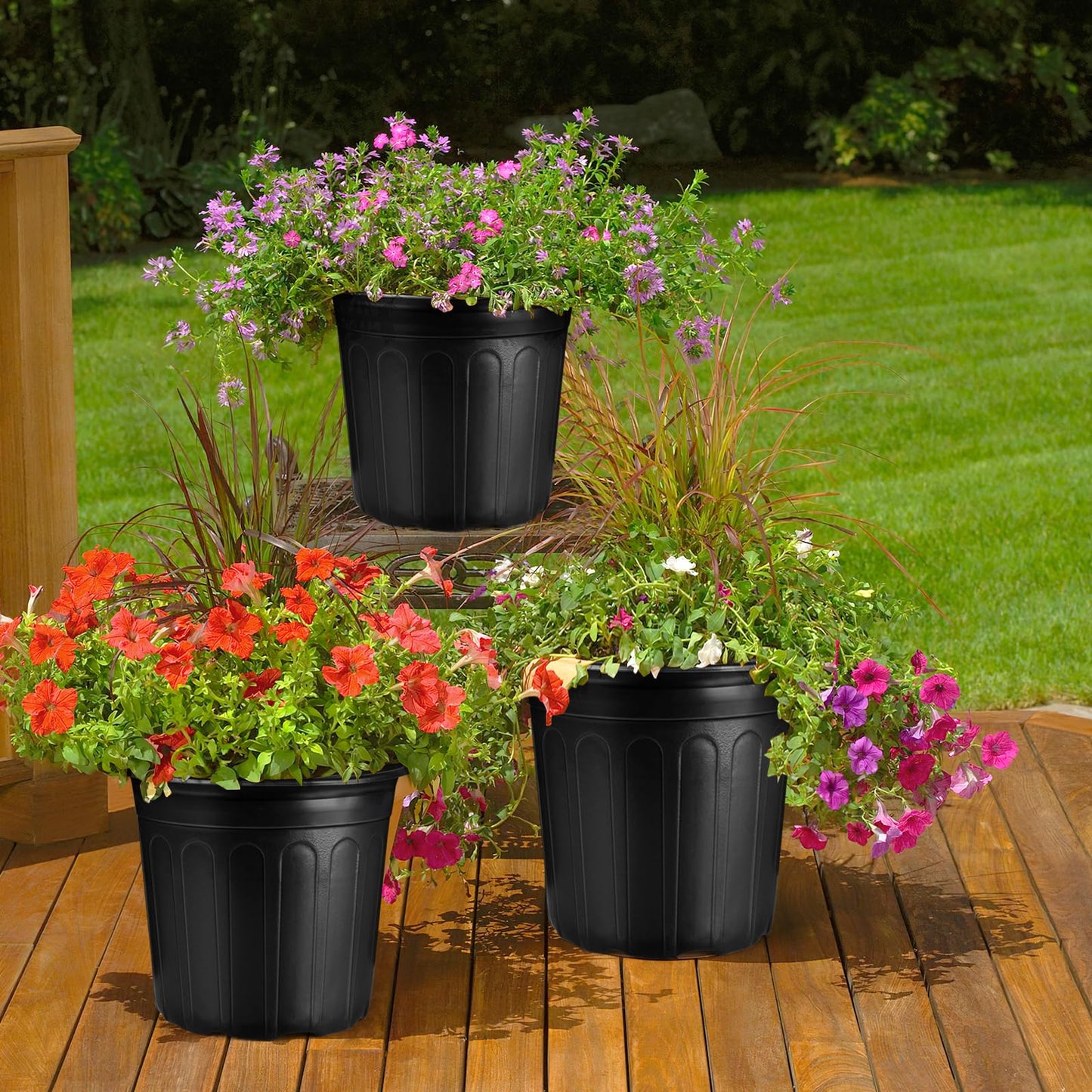 HQAUT 3 Gallon Pots for Plants, 10.6 Inch Gallon Nursery Pots with Drainage Holes, 3 Gallon Plastic Plant Pots for Cuttings, Seeding, Succulents, Transplanting