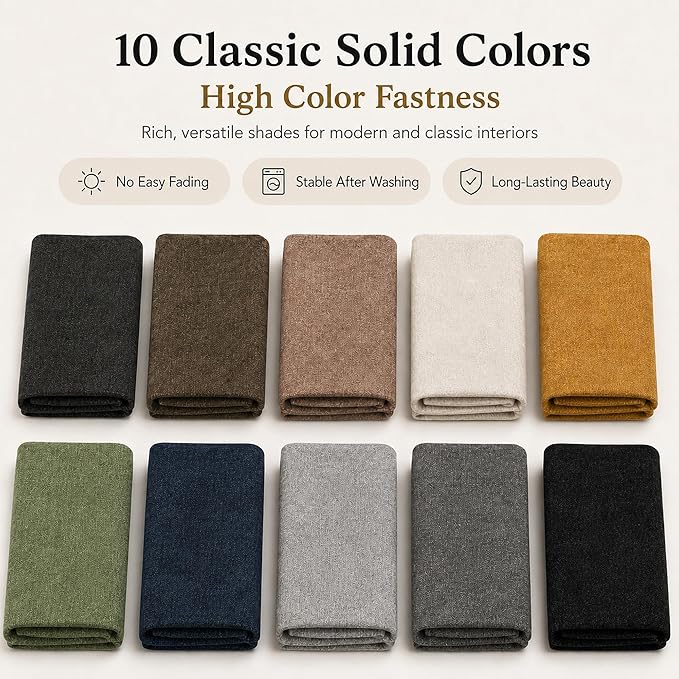 Mini Chenille Linen Blend Upholstery Fabric by the Yard, 57 Inch Wide Soft