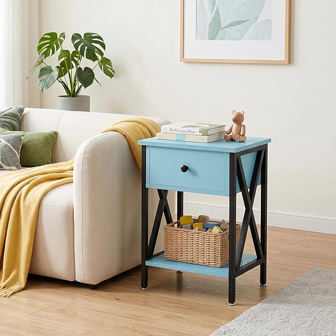 VECELO Nightstands Set of 2, Modern Bedside End Tables, Night Stands