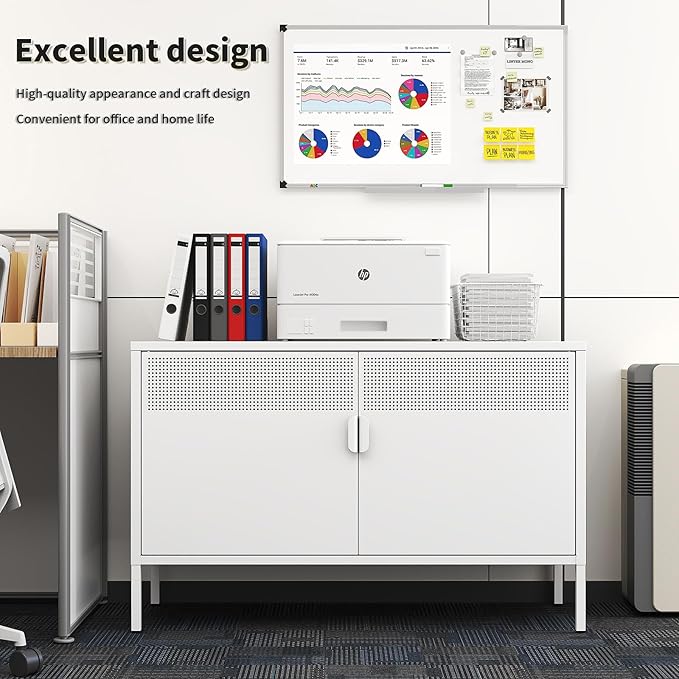 White Metal Storage Cabinet