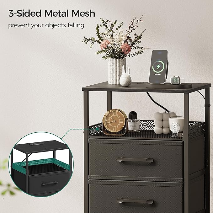 JARHETUN Nightstand Set of 2, Night Stands