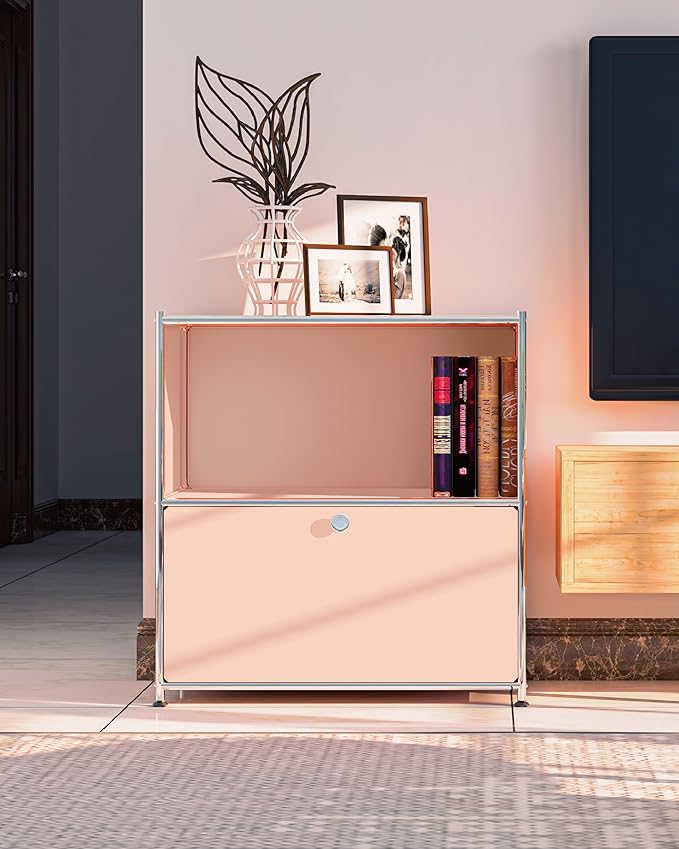 32.5-Inch Flip-Top Side Table & Buffet Cabinet