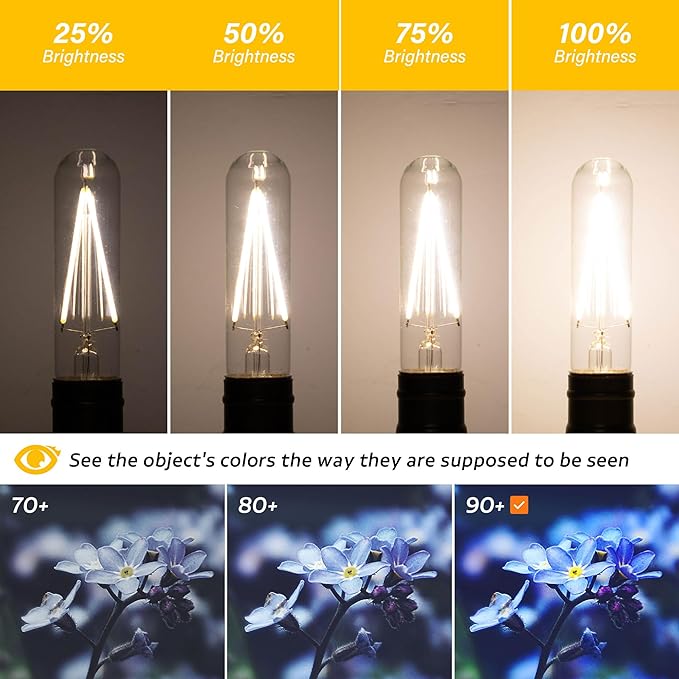 Dimmable E26 T30 T10 LED Bulb Long Tube Light Bulb 4W, Type T Tubular Light