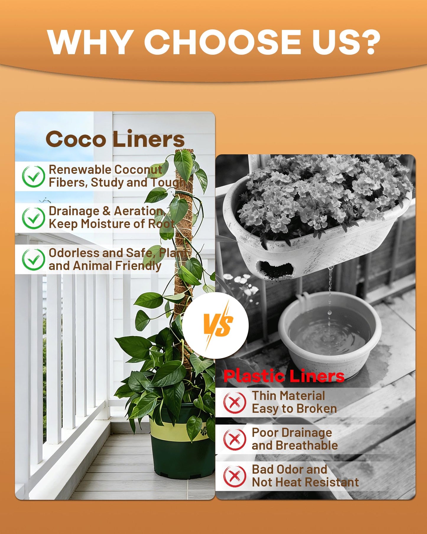 gardmate Coco Liners for Planters - Thick Coconut Fiber, Pre-Drained Planter Liner, Reptile Bedding & Garden Mat | 100% Natural & Biodegradable Coconut Coir for Plants (16" x 160")