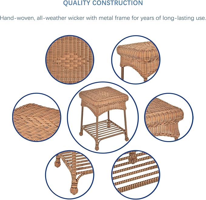 Jeco 3 Piece Rocker Wicker Chair Set