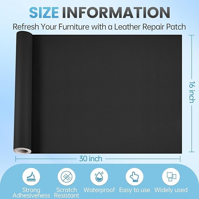 Leather Repair Patch Tape Kit, Vinyl Leather Repair Kit