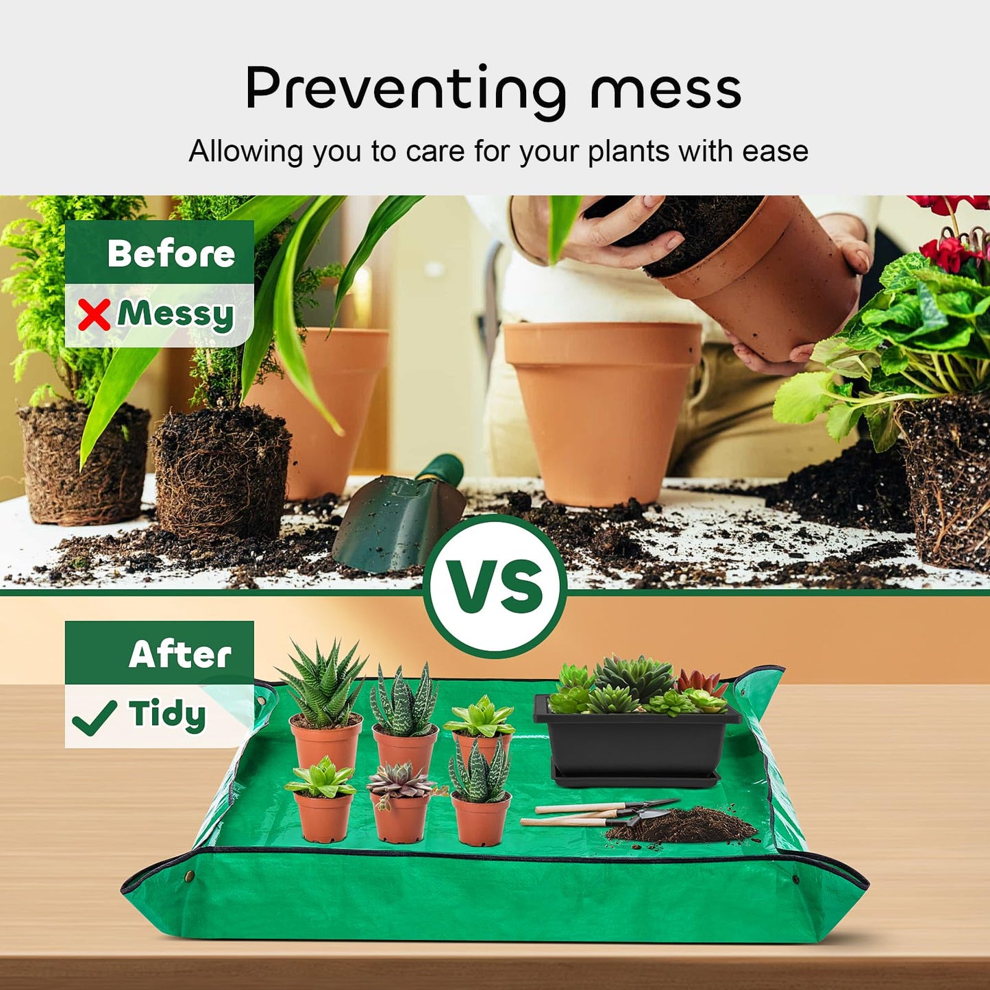 GROWNEER Bonsai Training Pots 3 Packs 9Inch with Drainage Humidity Trays, Bonsai Tree Starter Kits with 1 Repotting Mat, Growing Planter Set for Garden, Yard, Balcony, Office, Living Room