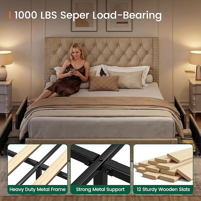LARMACE King Size Bed Frame