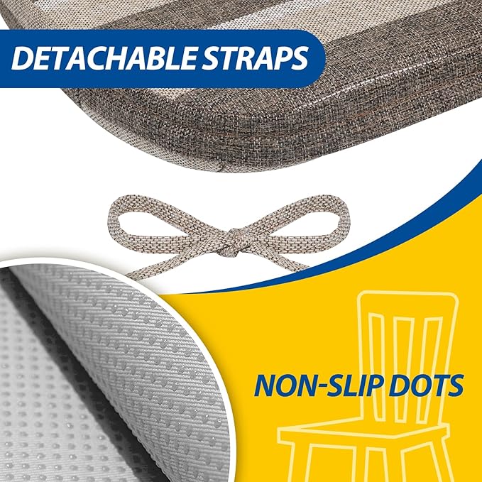 AAAAAcessories D-Shaped Chair Cushions, Machine-Washable Cover, Boldstripes