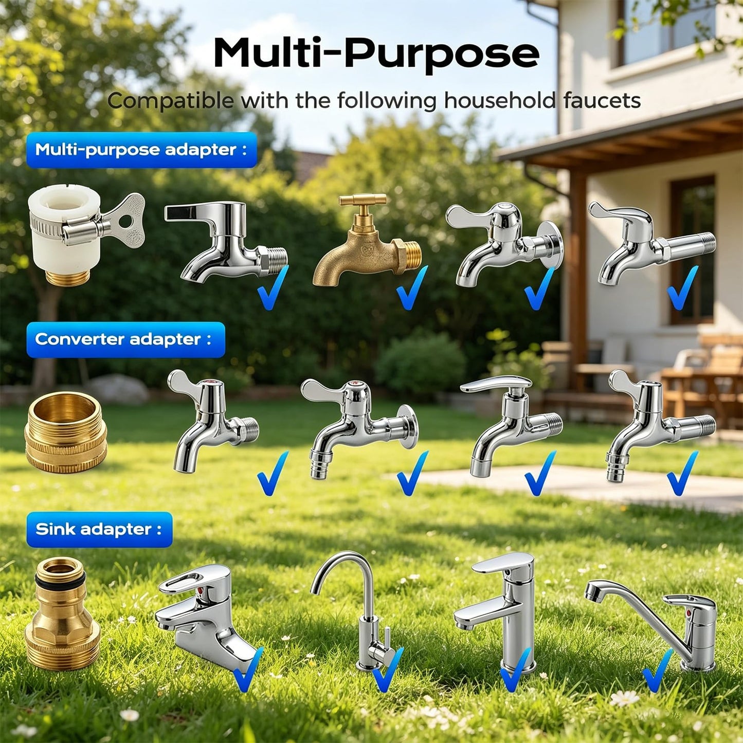 Aquoxis Pressure Washer, High Pressure Power Washer with Adjustable Nozzle, Universal Garden Hose Connection, Multi Spray Modes for Car Patio Outdoor Cleaning (A)