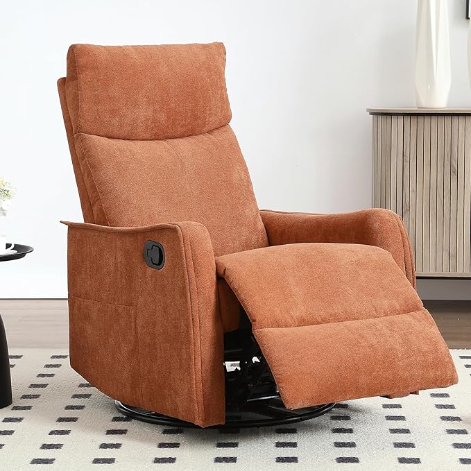 Trustyue Swivel Rocker Recliner Chair, 360° Swivel Recliner