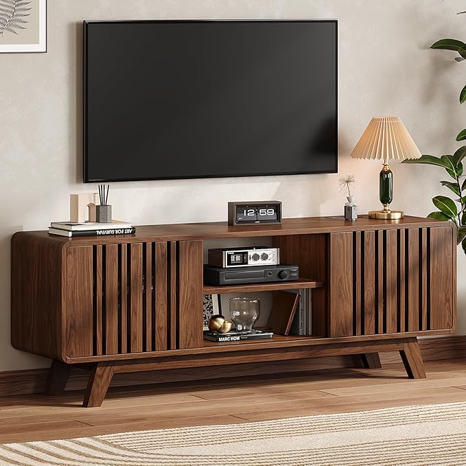 ONBRILL 63-Inch TV Stand for TVs up to 75 Inch, Mid-Century Modern Television