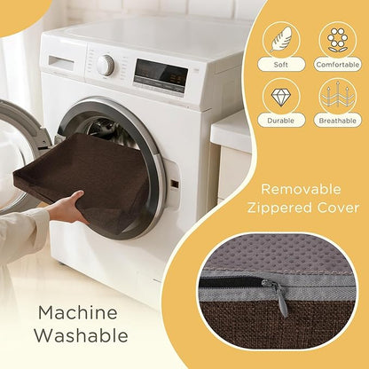 Recliner Cushions for Elderly 20x20x4 Inch Thick Large Recliner Seat Cushion with a Handle Square Non Slip Chair Pads with Washable Cover for Couch Armchair Chairs Brown
