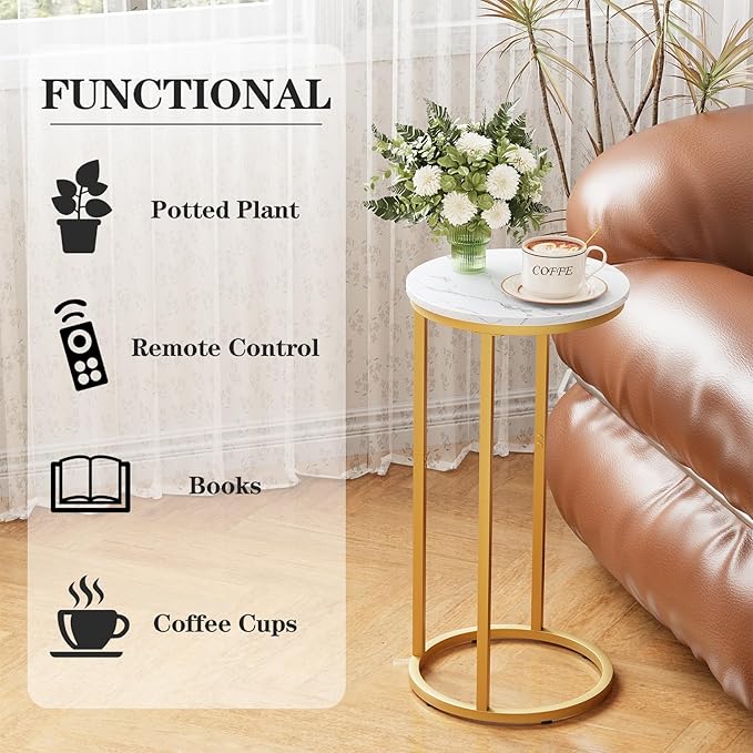 C Shaped End Table, Couch Side Tables