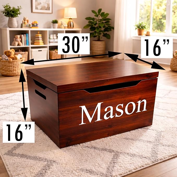 Personalized Engraved Name, Fully Assembled, Solid Wood Storage Trunk