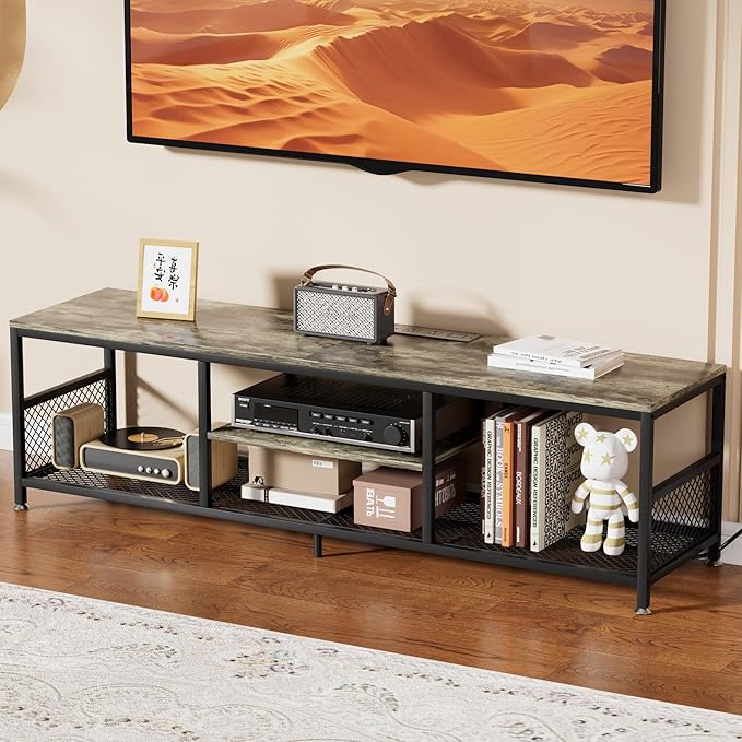 VECELO TV Stand with Power Outlets