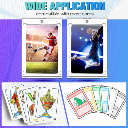 SATINIOR 200 Pcs 100 Pt Magnetic Card Holder, Holder Case Clear Protectors for Thick Baseball Football Hockey Cards